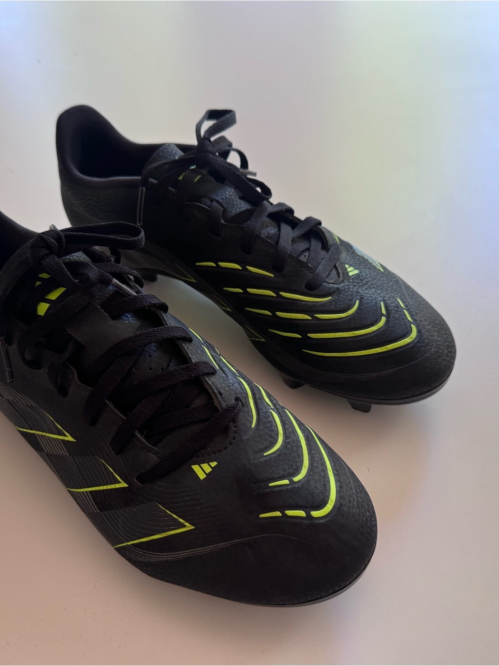 Adidas Predator Club Men's Black Athletic Soccer Cleats with Neon Green Accents
